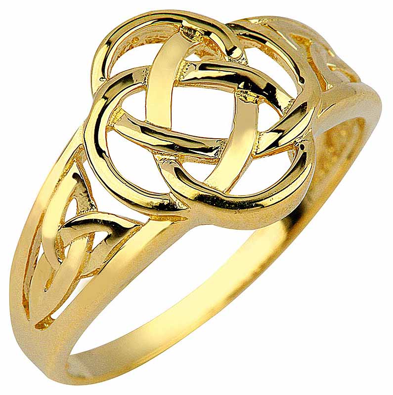 Trinity Knot Ring - Ladies Yellow Gold Trinity Knot Ring at IrishShop