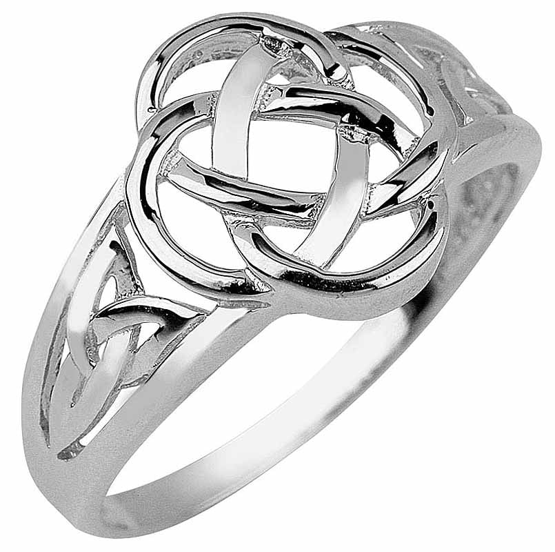 Product image for Trinity Knot Ring - Ladies White Gold Trinity Knot Ring