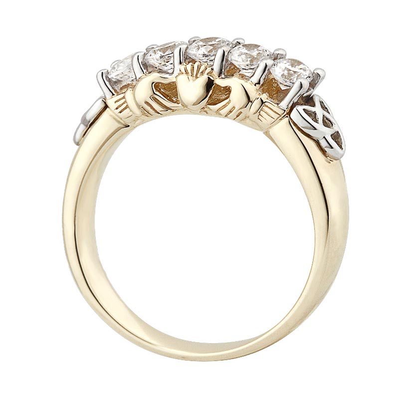 Product image for Claddagh Ring - 10k Gold CZ Claddagh Eternity Ring