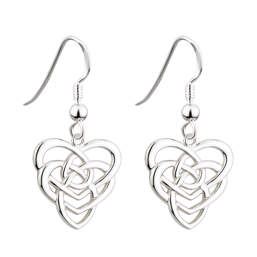 Product image for Celtic Earrings - Sterling Silver Celtic Knot Heart Earrings