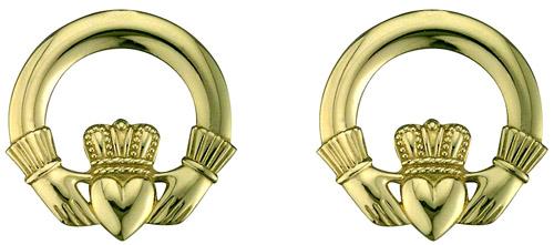 Product image for 10k Yellow Gold Claddagh Earrings