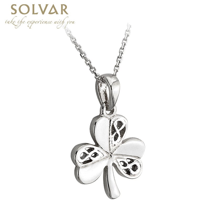 Product image for Celtic Pendant - Sterling Silver Celtic Shamrock Pendant with Chain