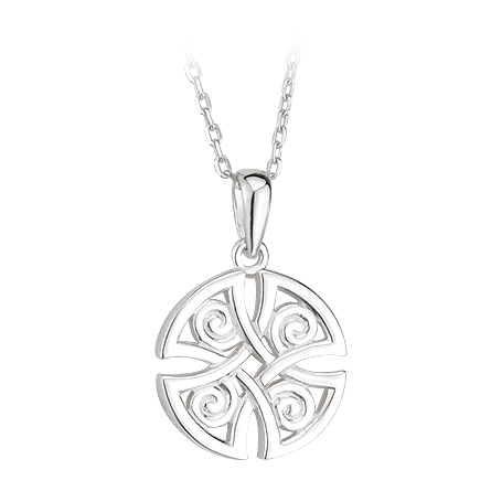 Product image for Celtic Pendant - Sterling Silver Round Celtic Pendant with Chain