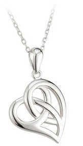 Product image for Celtic Pendant - Sterling Silver Celtic Heart Pendant with Chain