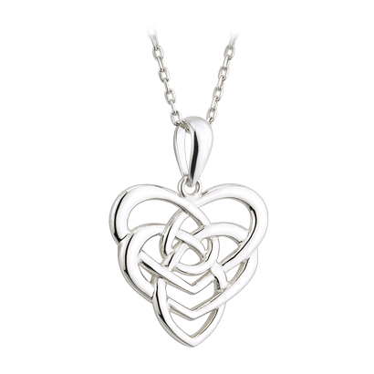Product image for Celtic Pendant - Sterling Silver Celtic Knot Heart Pendant with Chain