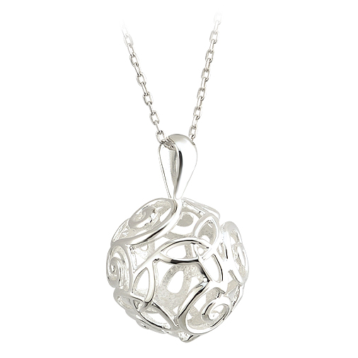 Product image for Celtic Pendant - Sterling Silver Trinity Knot and Swirl Pendant with Chain