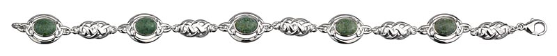Product image for Celtic Bracelet - Sterling Silver Connemara Marble and Celtic Knot Link Bracelet