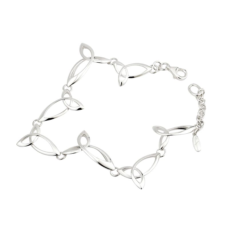 Product image for Irish Bracelet - Sterling Silver Fusion Celtic Trinity Knot Bracelet