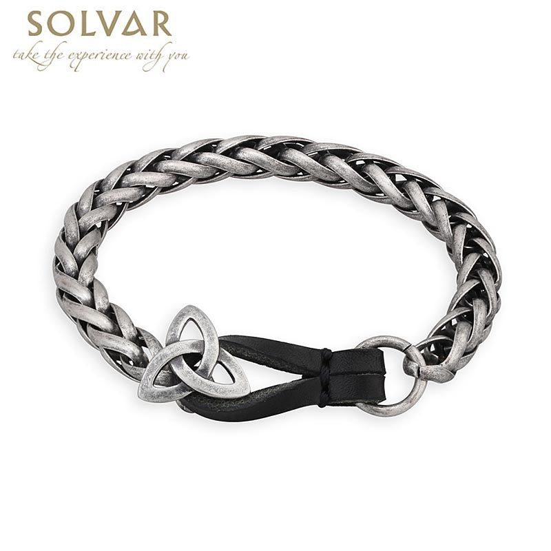 Irish Mens Bracelet Trinity Knot Pewter Style Man's Bracelet at
