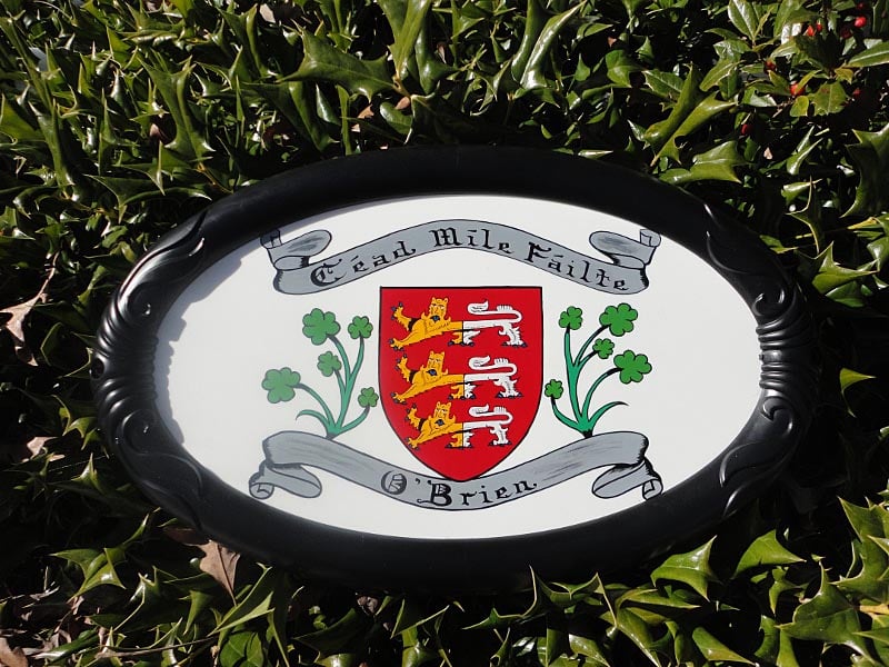 Product image for Personalized Irish Coat of Arms Outdoor House Plaque