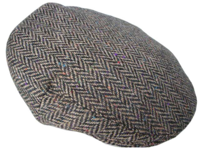 Product image for Tan Herringbone Donegal Tweed Cap