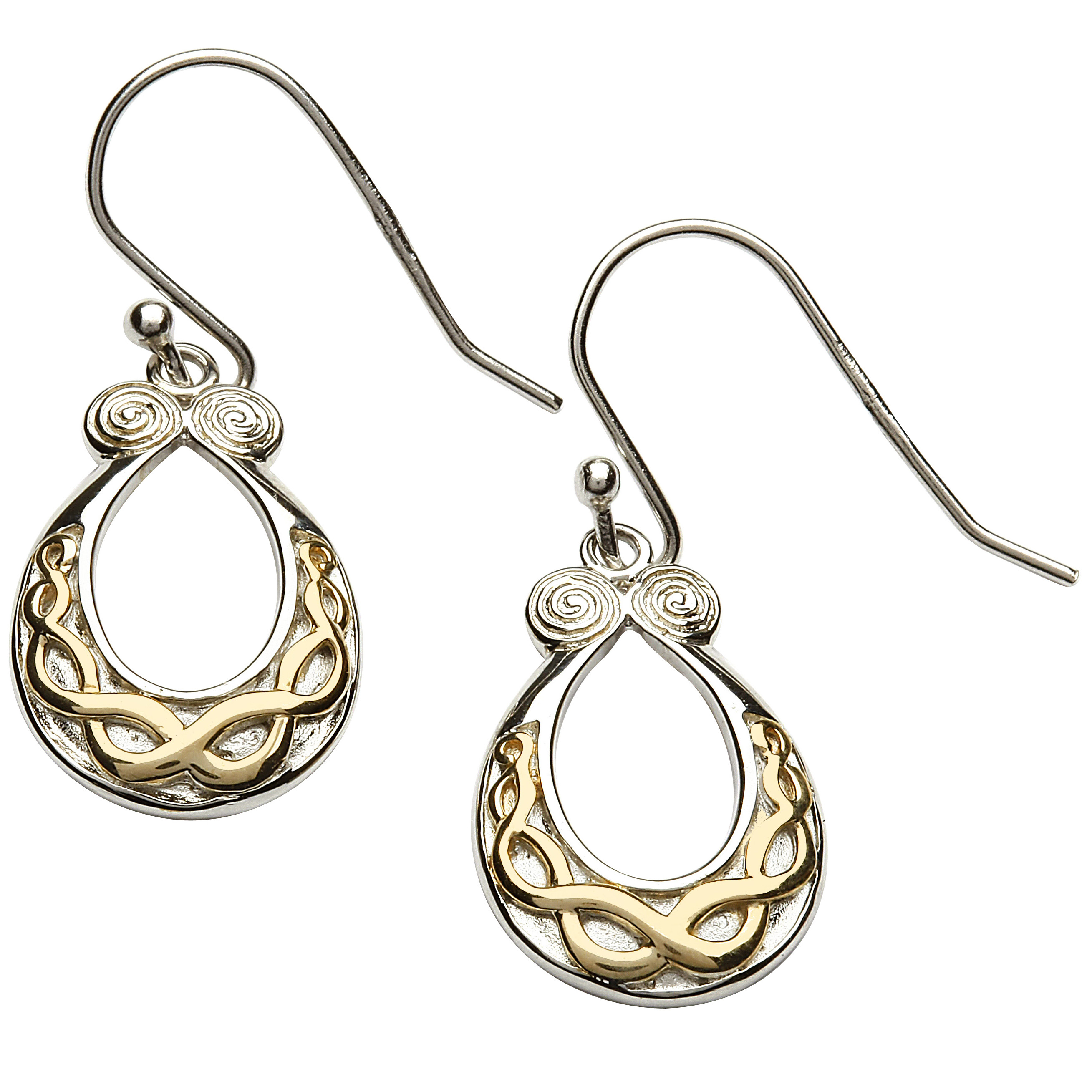 Product image for Celtic Earrings - Sterling Silver Celtic Knot Gold Plate Earrings