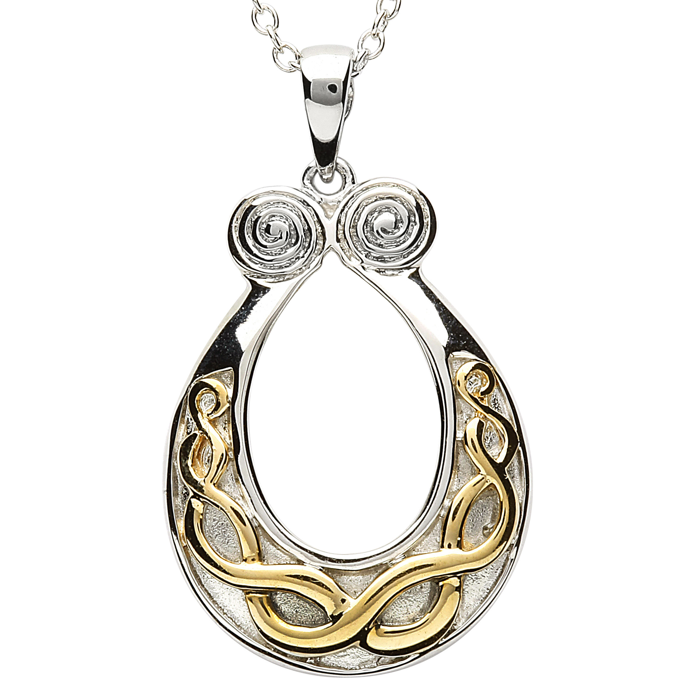 Product image for Celtic Pendant - Sterling Silver Celtic Knot Gold Plate Pendant with Chain