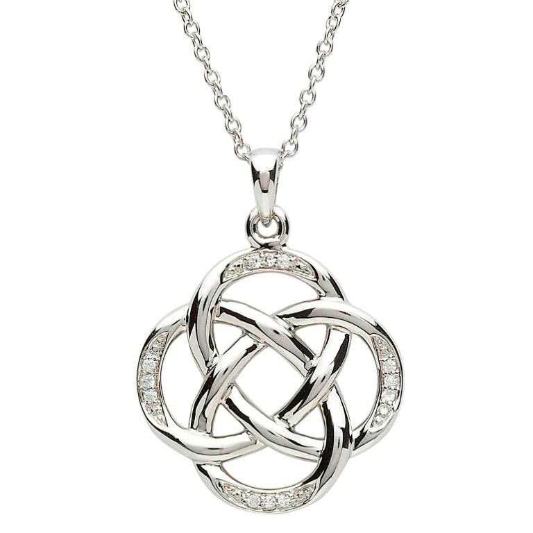 Celtic Necklace Sterling Silver Celtic Circles Pendant at