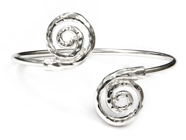 Product image for Irish Bracelet - Silver Tone Spiral Cuff Bracelet
