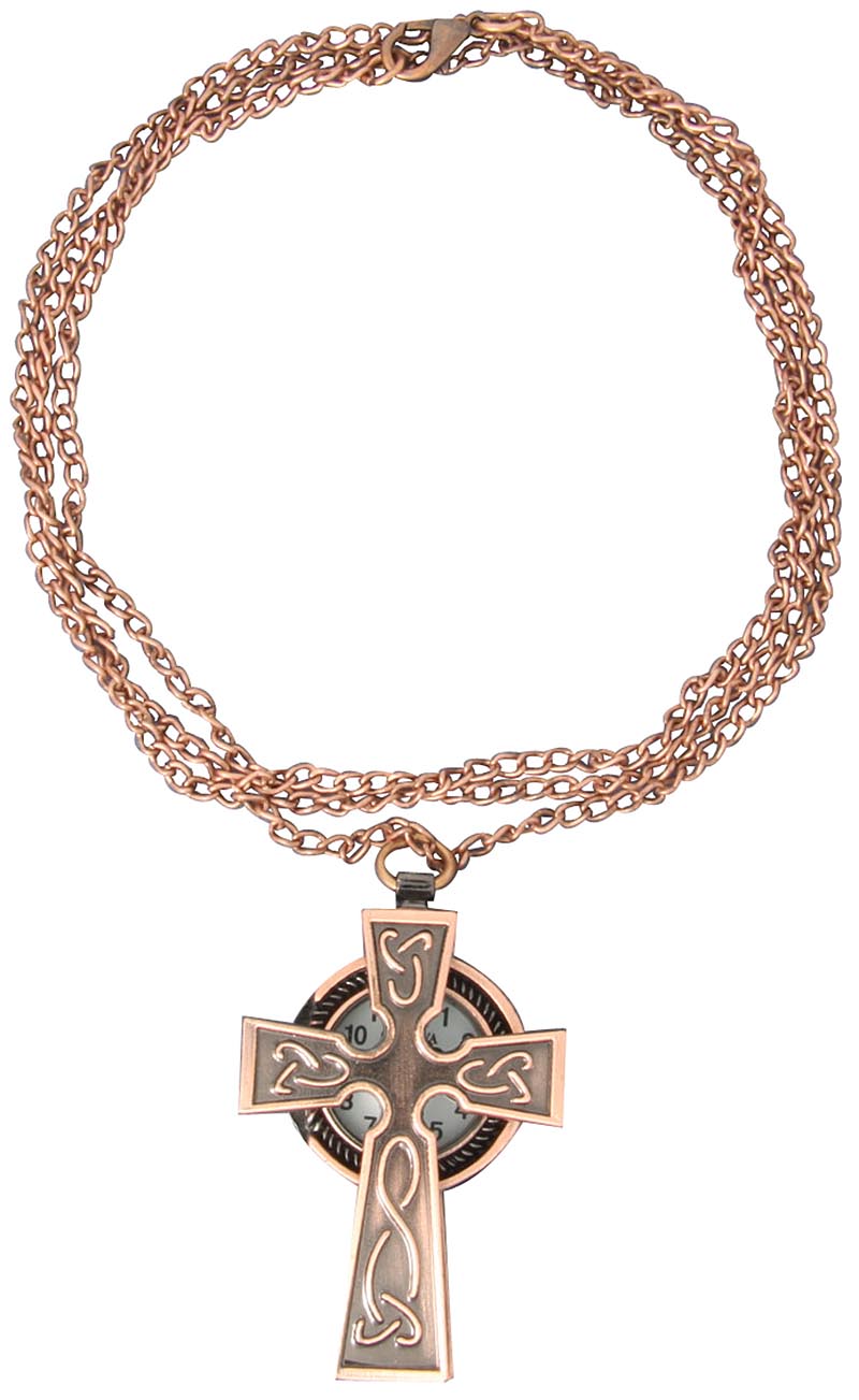 Product image for Celtic Jewelry - Copper Celtic Cross Watch Necklace