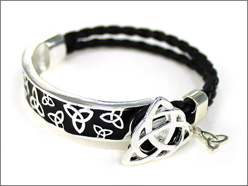 Product image for Irish Bracelet - Circle of Life Trinity Leather Bracelet