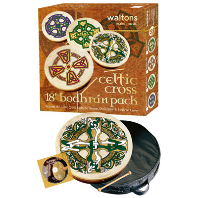 Product image for Bodhran Drum - 18' Celtic Cross Bodhran Package