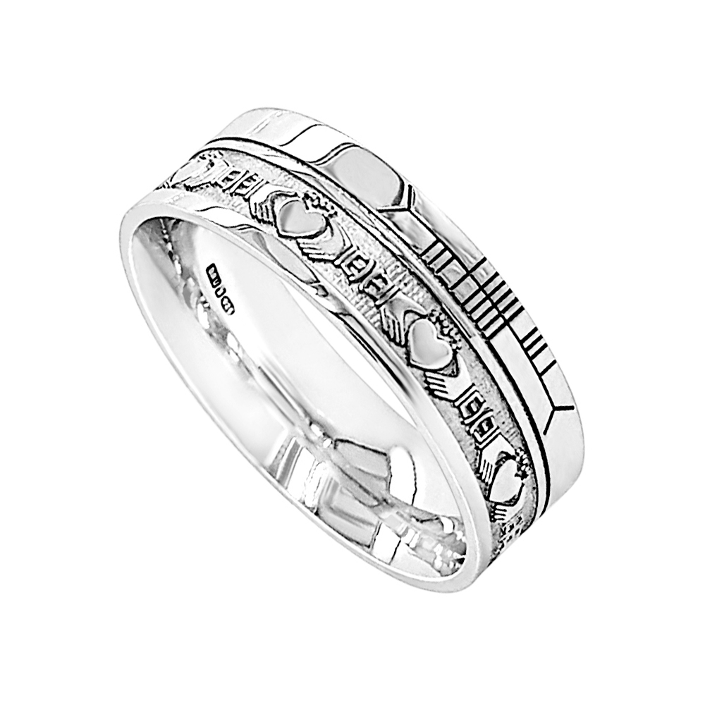 Product image for Irish Rings - Comfort Fit Faith Claddagh Wedding Band