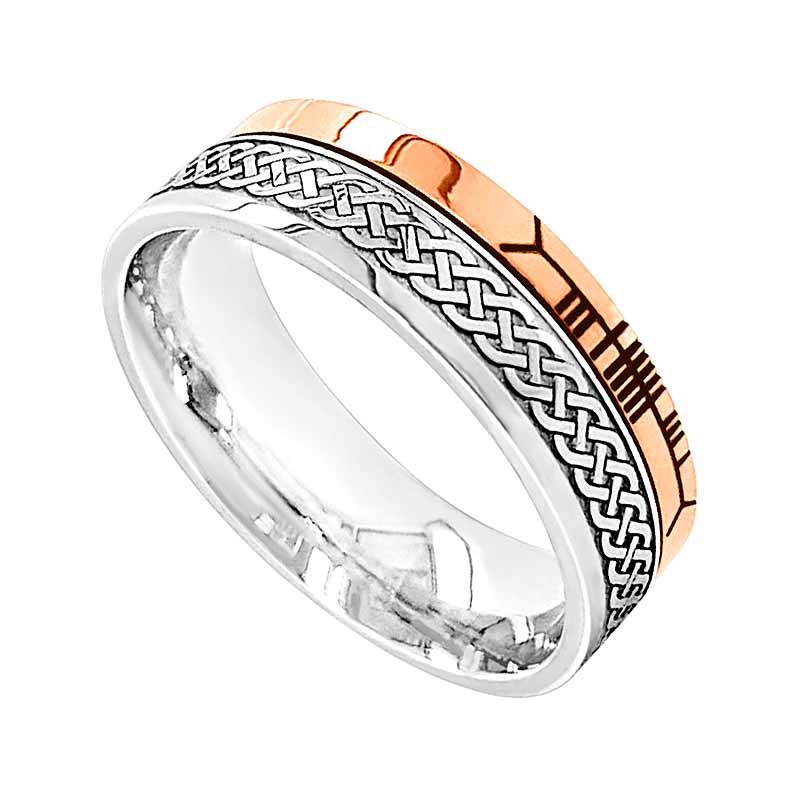 Product image for Celtic Ring - 10k Yellow Gold and Sterling Silver Comfort Fit 'Faith' Celtic Knot Irish Band
