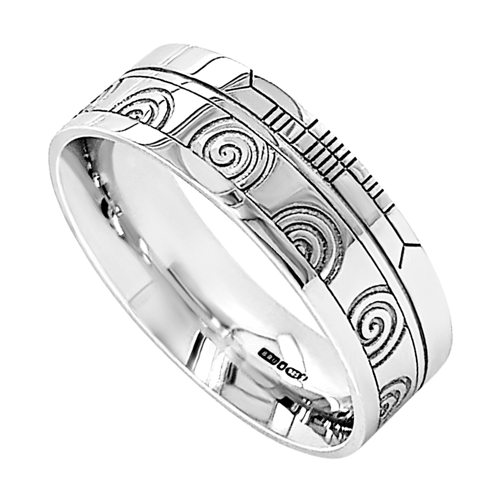 Product image for Irish Rings - Comfort Fit Faith Newgrange Wedding Band