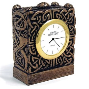 Product image for Rynhart Bronze Clock - Celtic Clock by Jeanne Rynhart
