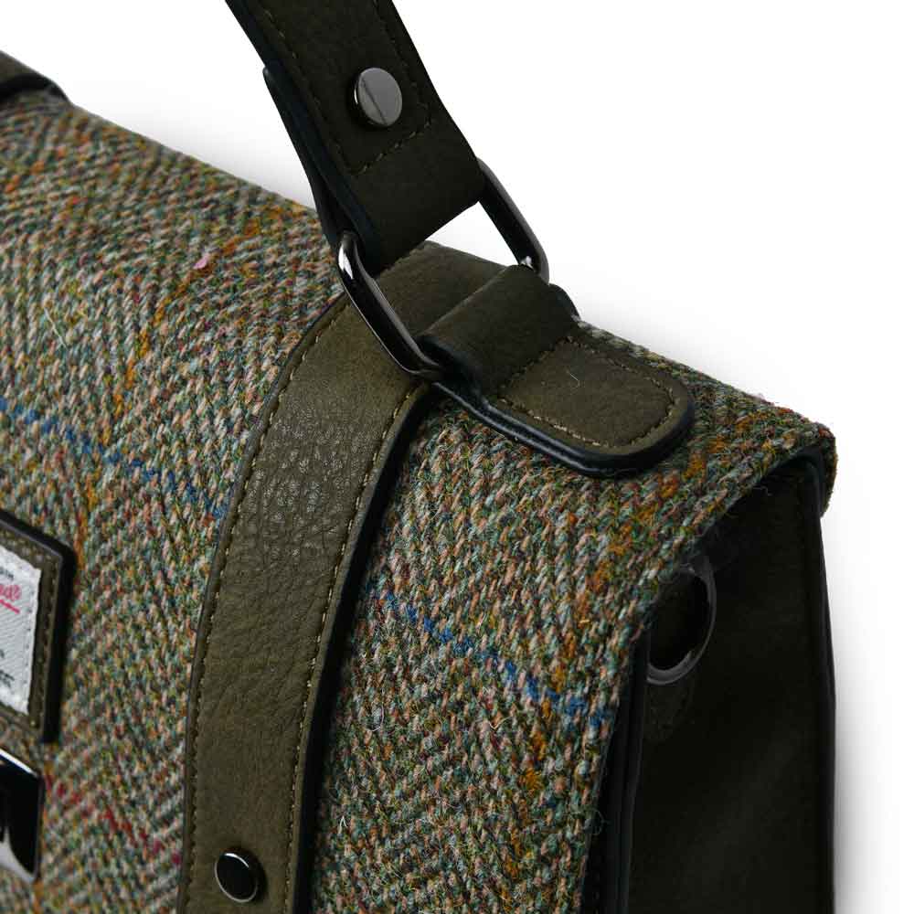 Product image for Celtic Tweed Handbag | Chestnut Herringbone Harris Tweed® Medium Satchel