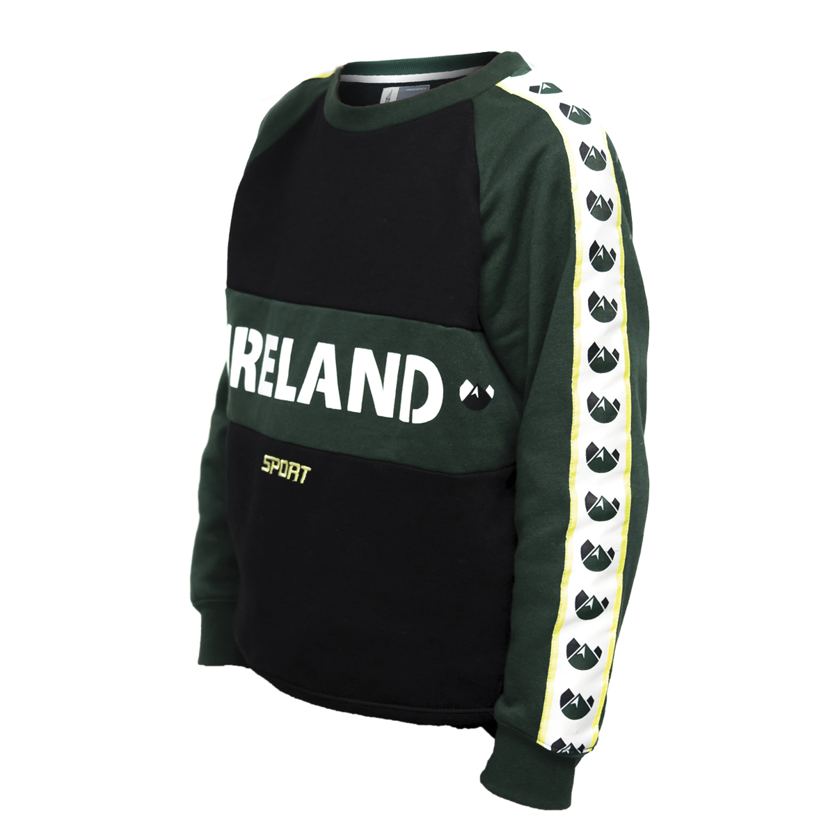 Product image for Irish Sweatshirt | Green & Black Ireland Sport Crew Neck Kids Sweatshirt