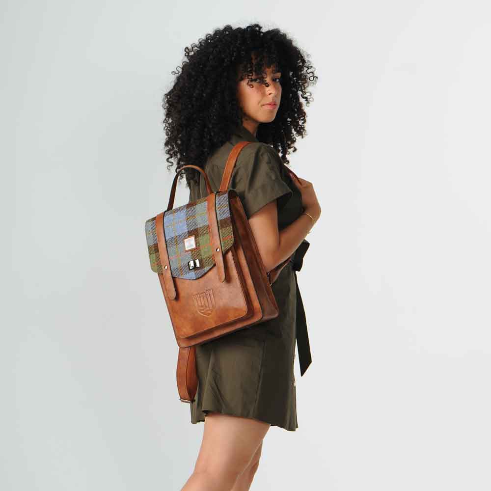 Product image for Celtic Tweed Bag | Blackwatch Tartan Harris Tweed® Laptop Backpack