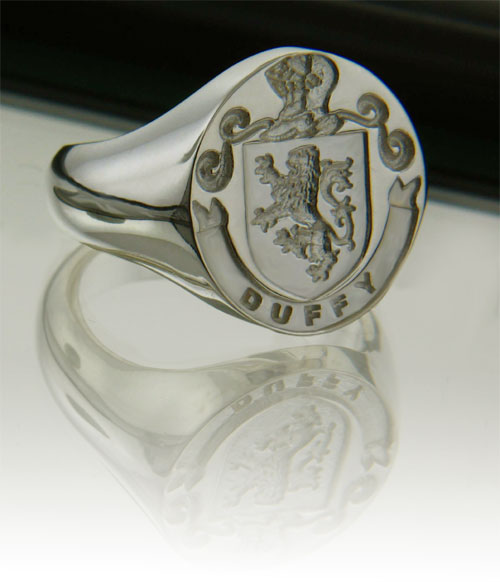 Product image for Irish Rings - Personalized Sterling Silver Coat of Arms and Mantle Ring - Large