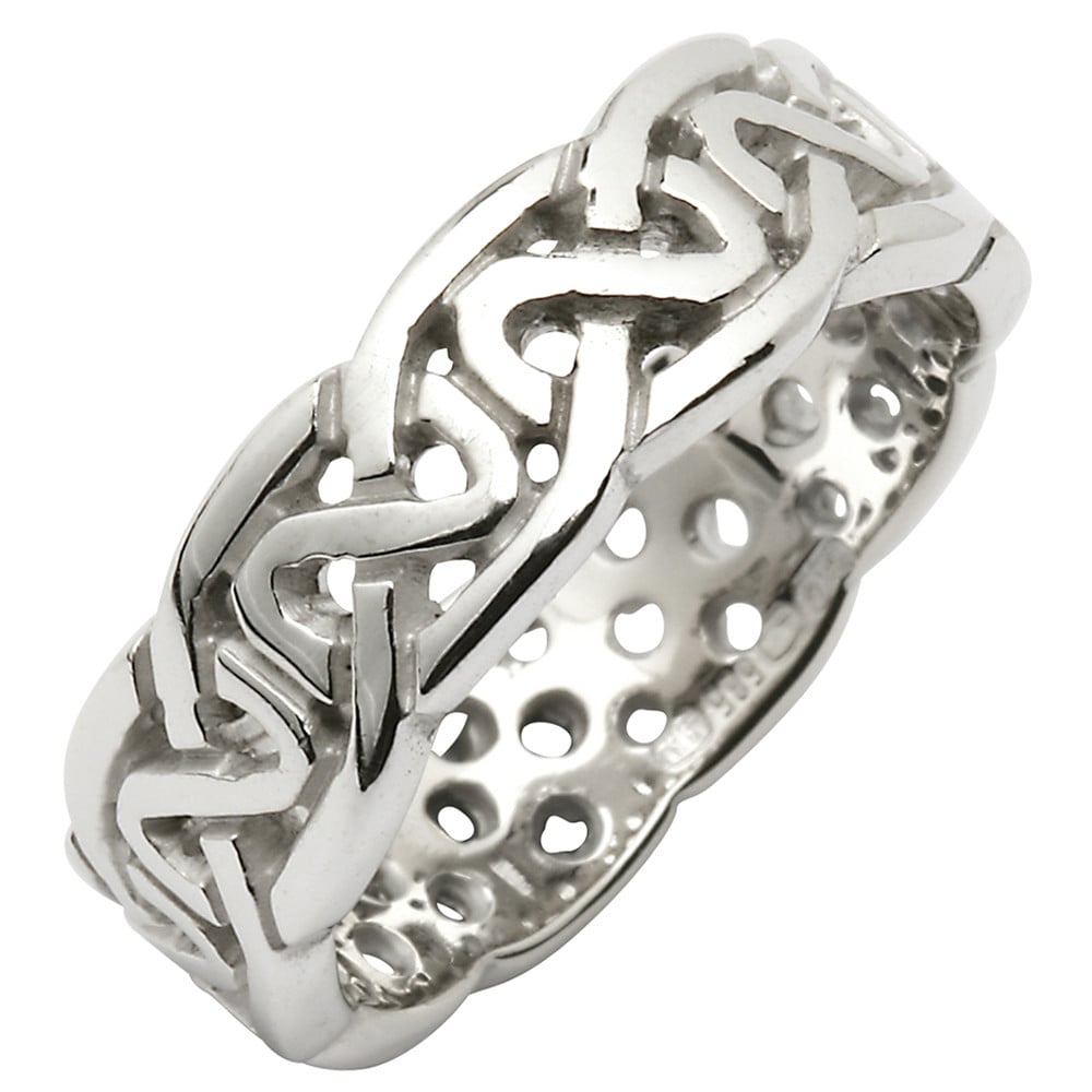 Product image for Irish Wedding Ring - Celtic Knot Pierced Sheelin Ladies Wedding Band