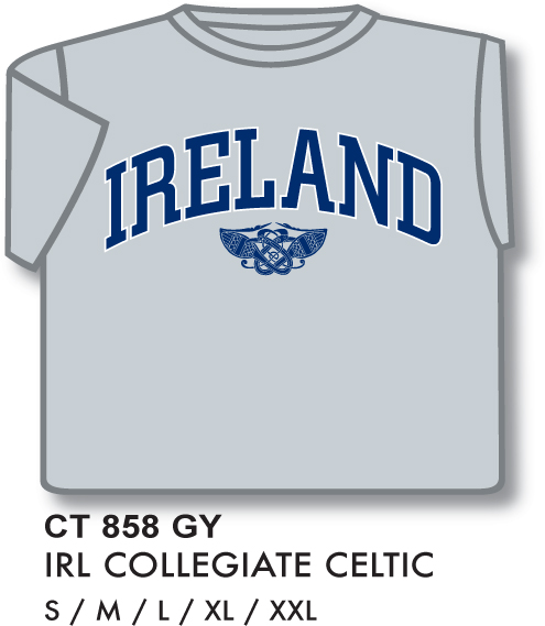 Product image for Ireland Celtic Collegiate T-Shirt Grey Blue