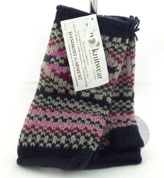 Product image for Irish Wool Handwarmers - Blue Pink