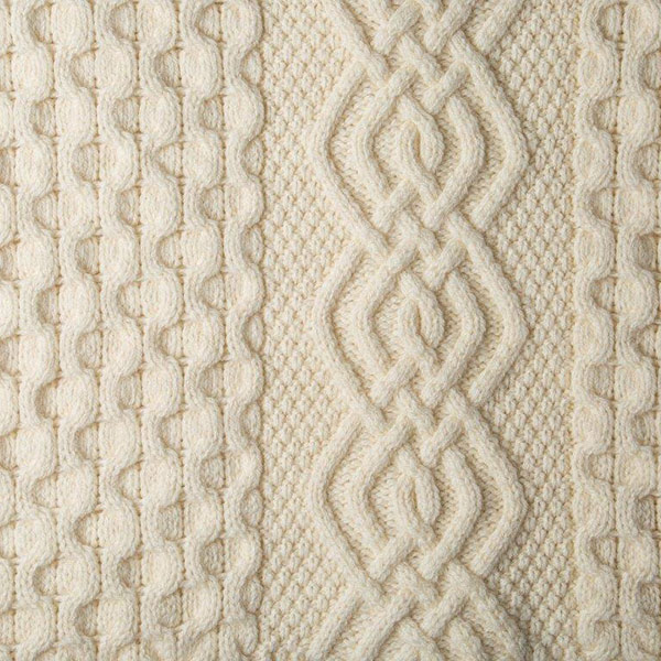 Product image for Irish Throw | Honeycomb Merino Wool Aran Knit Throw