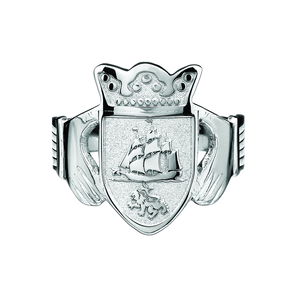 Product image for Irish Coat of Arms Jewelry | Mens Claddagh Ring