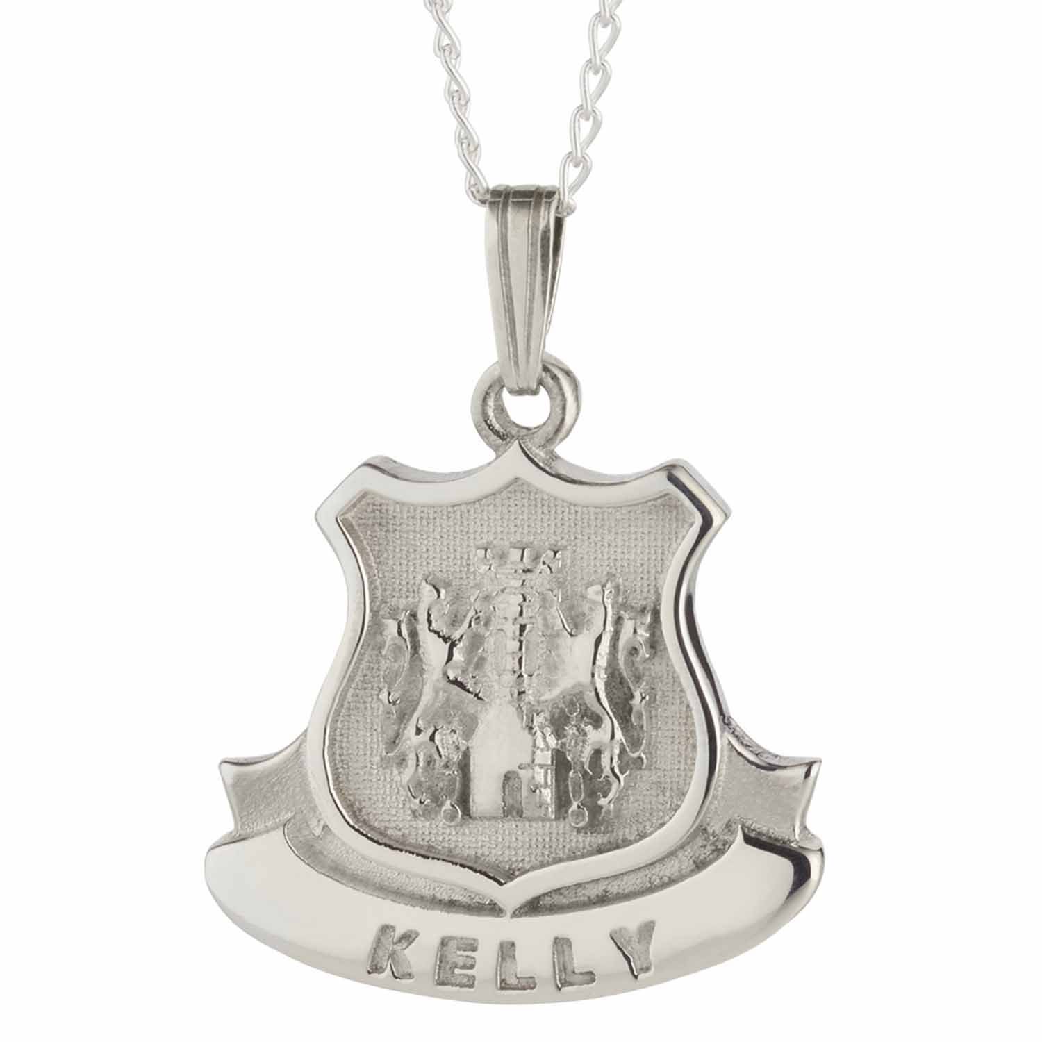 Product image for Irish Necklace - Sterling Silver Personalized Coat of Arms Shield Pendant