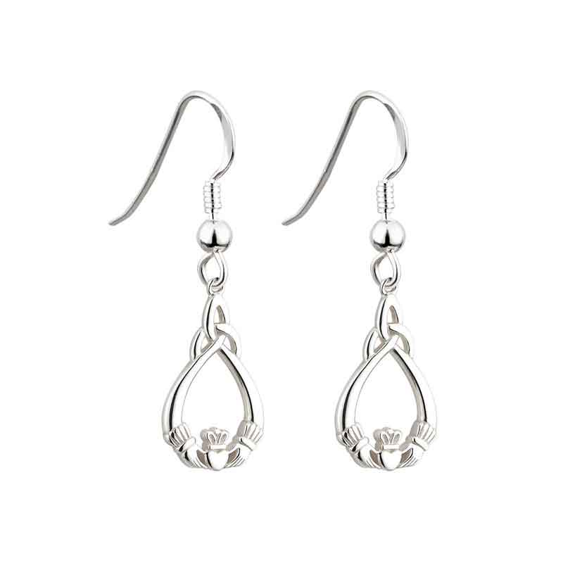 Product image for Celtic Earrings - Sterling Silver Claddagh Trinity Knot Earrings