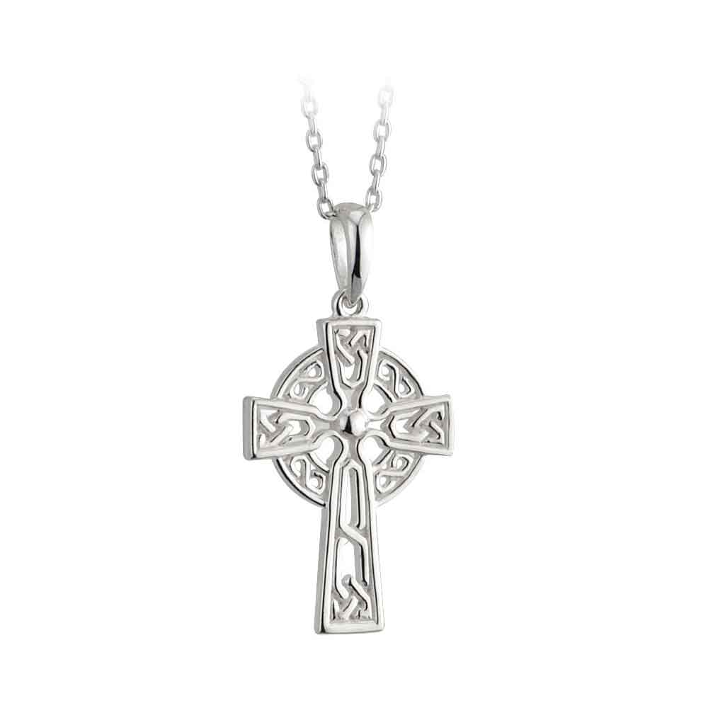 Product image for Celtic Pendant - Sterling Silver Filigree Celtic Cross Pendant with Chain