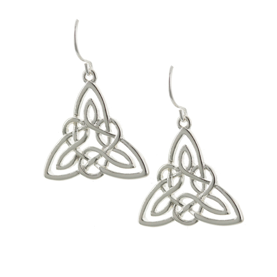 Product image for Irish Earrings | Silvertone Eternal Celtic Knot Earrings