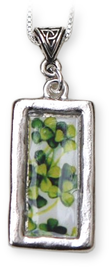 Product image for Irish Necklace - Vintage 'Sweet Shamrocks' Pendant with Chain