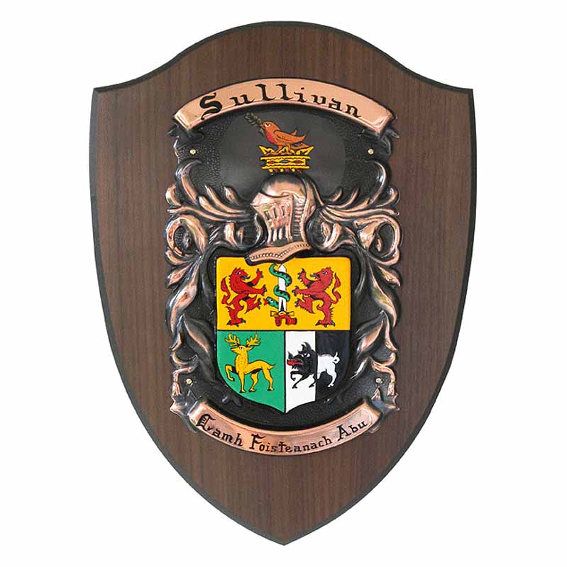Product image for Personalized Single Irish Coat of Arms Knight Shield Plaque