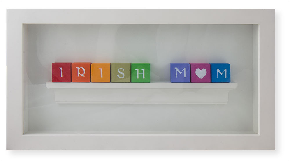 Product image for Irish Mom Framed Hand Crafted 'Alphabet' Wall Plaque