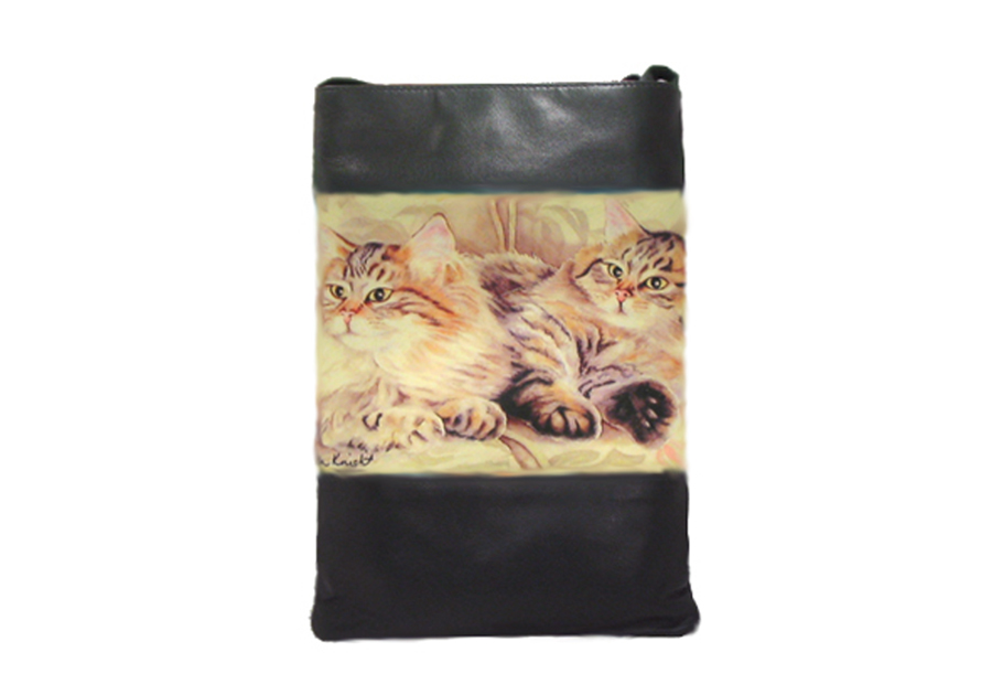 Product image for Leather Shoulder Bag - Cats