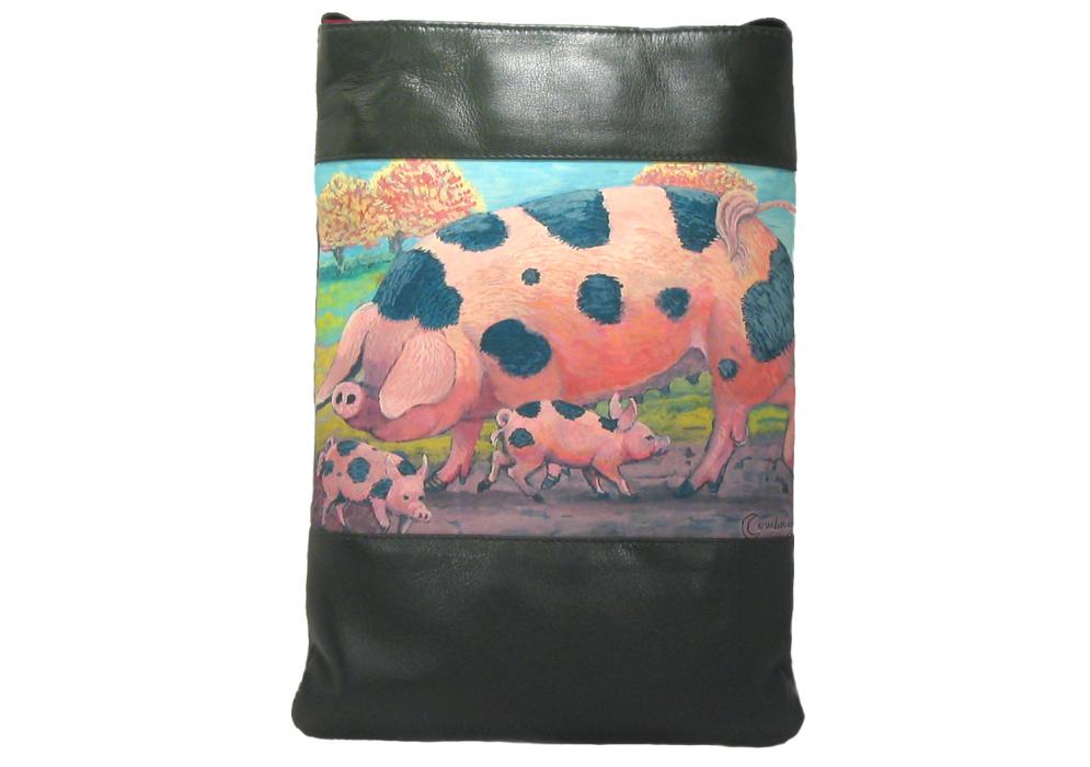 Product image for Leather Shoulder Bag - Pigs