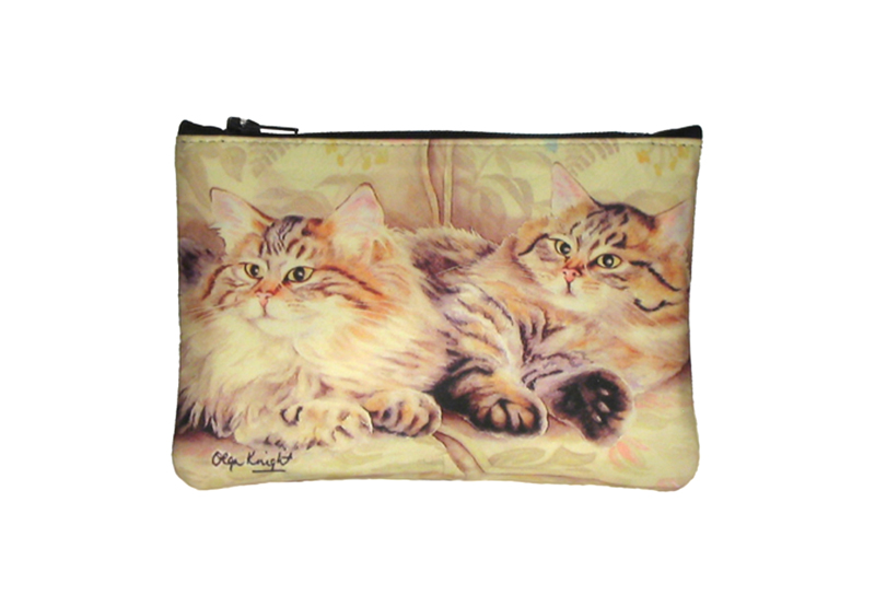 Product image for Leather Top Zip Purse - Cats