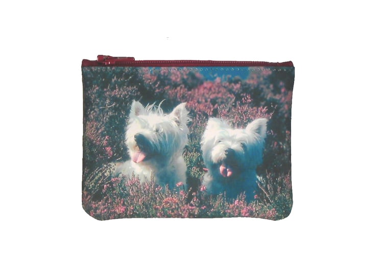 Product image for Leather Small Top Zip Purse - Terriers