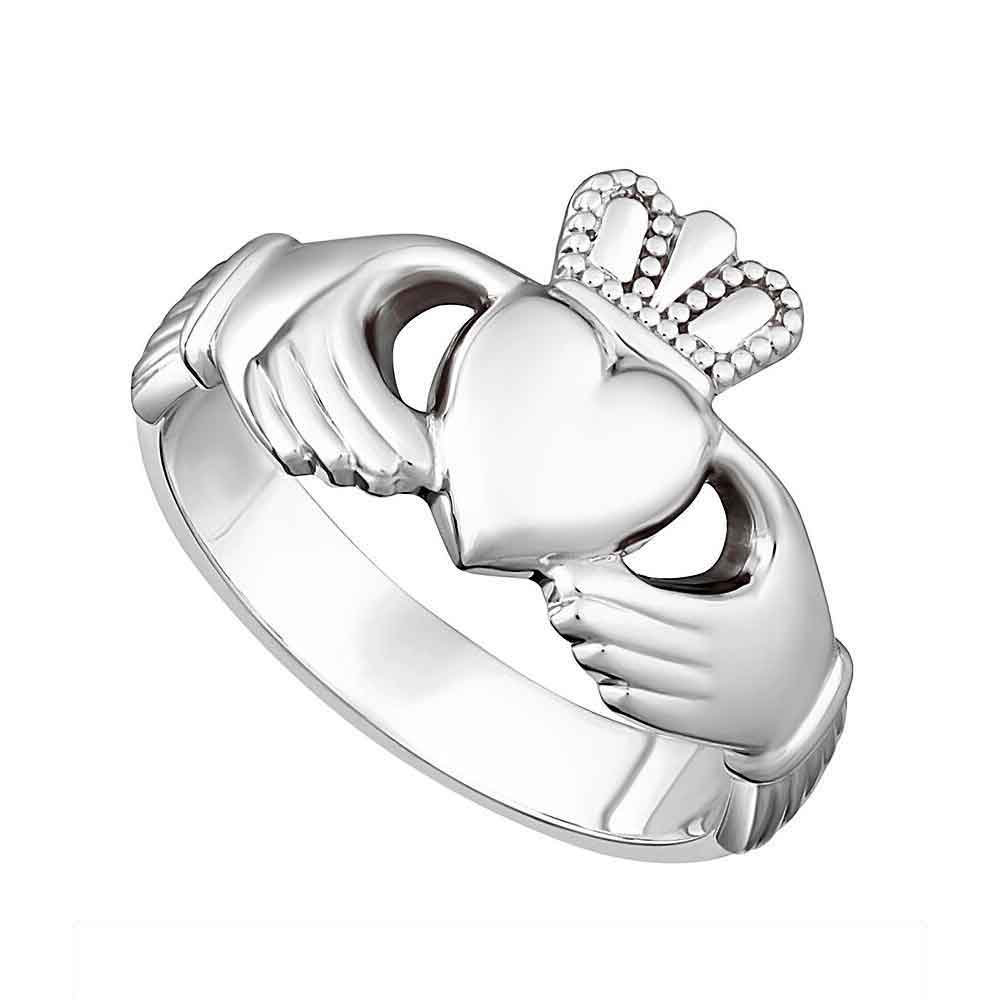 Product image for Claddagh Ring - Ladies Sterling Silver Puffed Heart Claddagh
