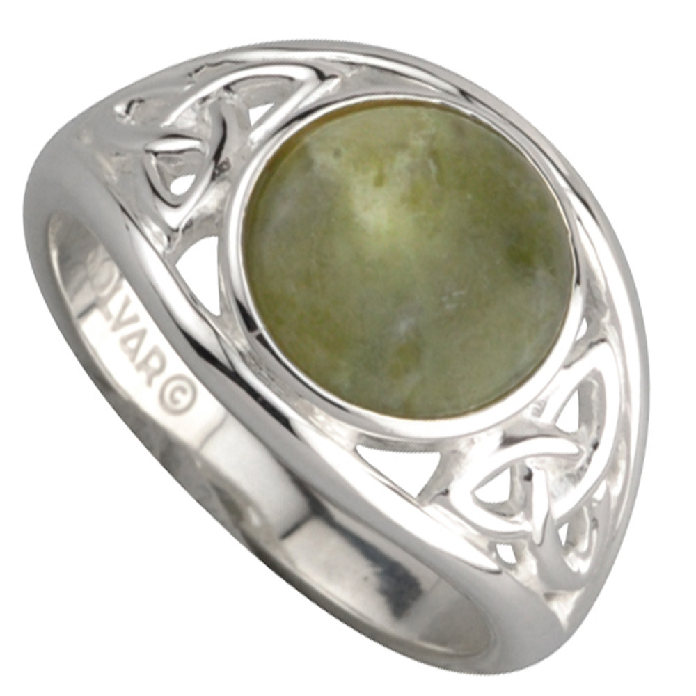 Product image for Trinity Knot Ring - Sterling Silver Connemara Marble Trinity Knot