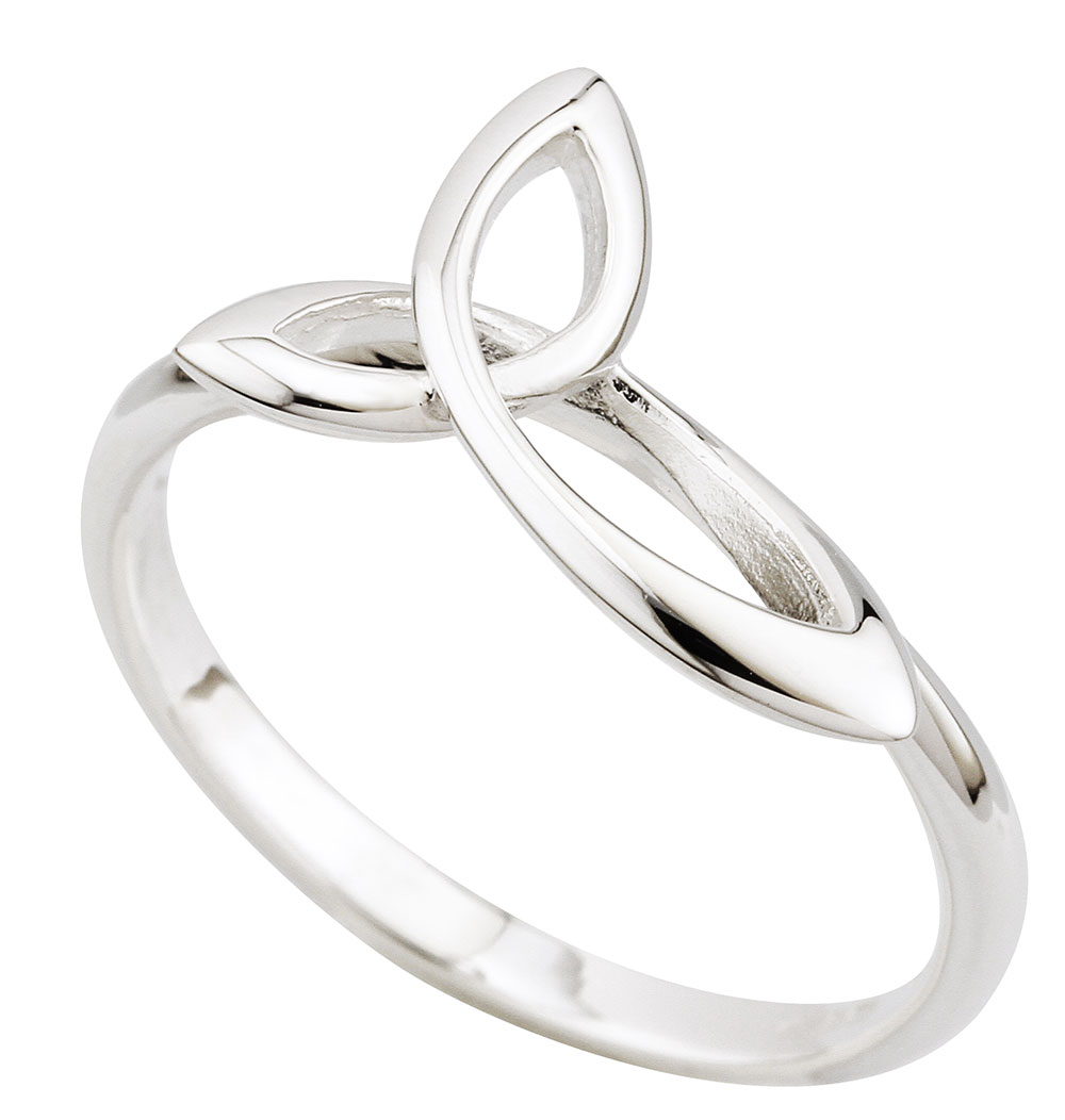 Product image for Irish Ring - Sterling Silver Fusion Contemporary Celtic Trinity Knot Ring