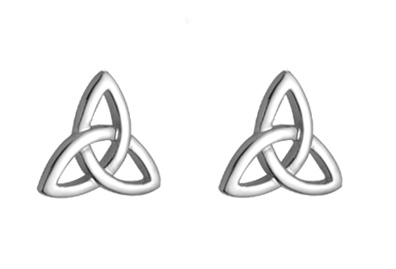 Product image for Celtic Earrings - 14k White Gold Trinity Knot Celtic Earrings